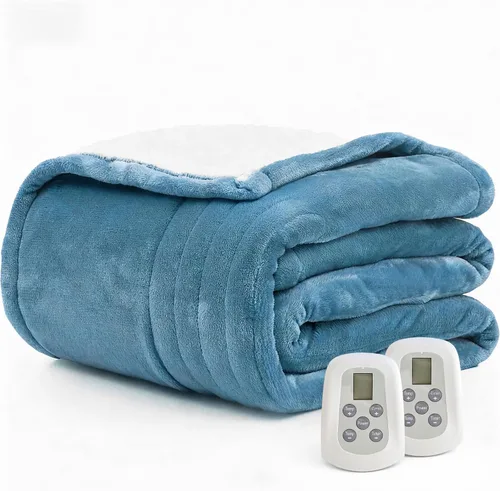 Miniatura 10 de Manta térmica eléctrica de 50 x 60 pulgadas, manta eléctrica de calentamiento rápido con 5 niveles de calor y 4 horas de protección contra