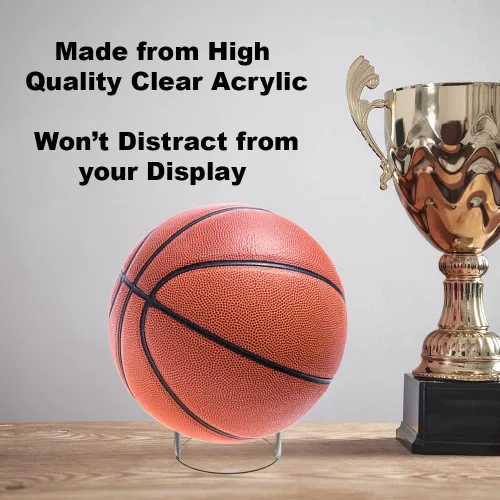 Miniatura 5 de OnFireGuy 6pcs Acrylic Sports Ball Display Stands Clear Storage Display for Basketball, Football, Volleyball, Bowling, Soccer Ball 3" W x 1" H