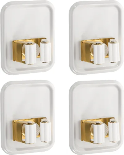 Miniatura 6 de uxcell Soporte de pared para escoba de trapeador, 4 unidades, acero inoxidable 304, organizador de escobas para trapeador, colgador de escoba Negro