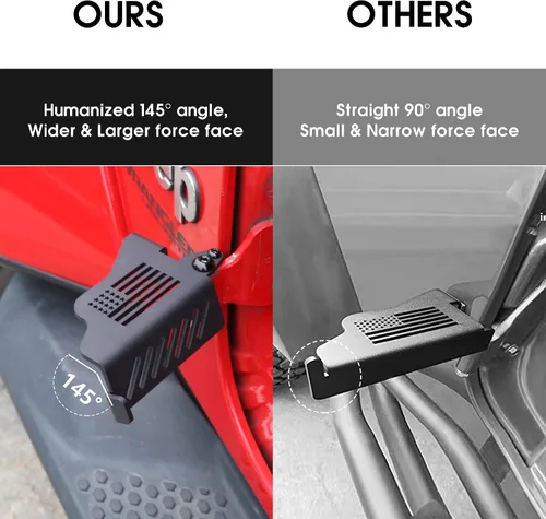 Miniatura 3 de Estriberas para puertas desactivadas para Jeep Wrangler, bisagra de puerta, clavija de pie delantera para Jeep Wrangler JK JKU JL JLU 4XE Gladiator