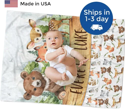 Miniatura 2 de MDPrints - Mantas de bebé personalizadas para niños, regalos personalizados para bebé niño con nombre, mantas de bebé personalizadas, forro polar
