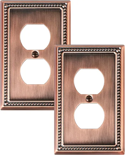Miniatura 149 de Paquete de 4 placas de cubierta para interruptor de luz de palanca individual, cubiertas decorativas de perlas, placa de pared de metal almendra