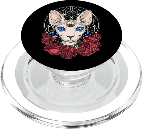 Miniatura 7 de Sphynx - Agarre y soporte para teléfonos y tabletas, diseño de flor de la vida, Negro