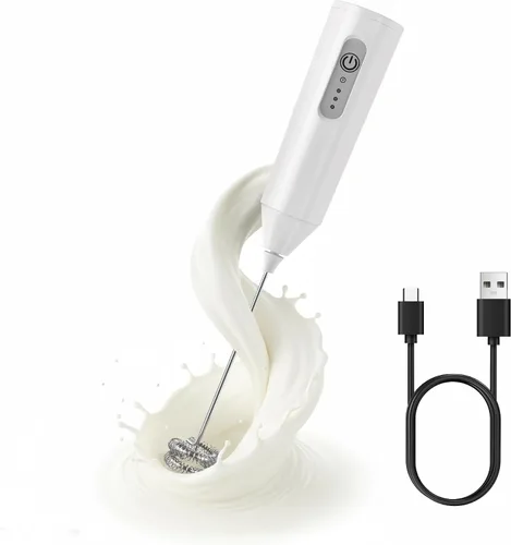 Miniatura 8 de Puraville Espumador de leche recargable de mano, batidor eléctrico de 3 velocidades, carga tipo C sin BPA para café, latte, capuchino, huevo, crema