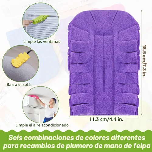 Miniatura 2 de Zubebe 12 piezas de repuesto de plumero de forro polar reutilizables, plumeros planos de plumas, almohadillas de limpieza lavables para múltiples