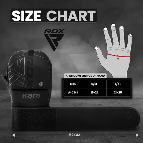 Miniatura 4 de Guantes RDX MMA para artes marciales, boxeo, entrenamiento de combate, guantes híbridos de palma abierta para hombres y mujeres, cuero maya hide