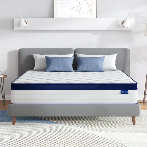 Avenco Colchones King de 10 pulgadas en una caja para aliviar el dolor y aislamiento de movimiento, colchón de cama King certificado CertiPUR-US