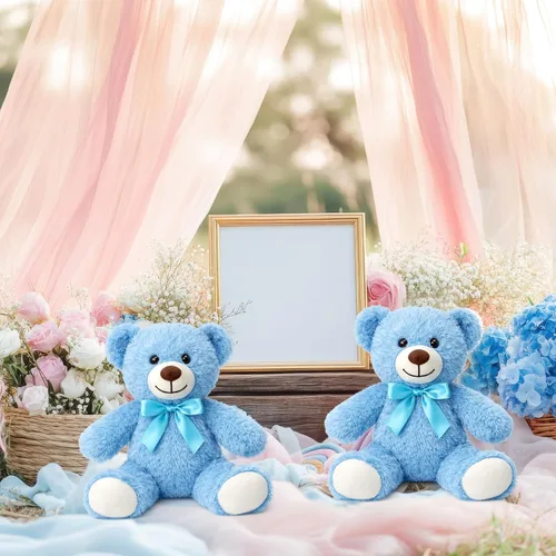 Miniatura 7 de Civaner Paquete de 4 osos de peluche de 14 pulgadas, lindos osos suaves, regalos a granel para mujeres, mejores amigas y novias (azul)