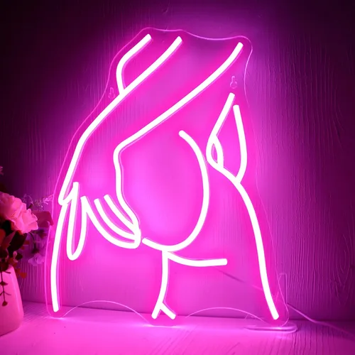 Hermoso Letrero de Cuerpo de Damas en Neón, Luz de Cuerpo de Mujer en Neón, Letrero de Nalgas de Dama en Neón, Luz de Arte de Línea de Trasero Rosa