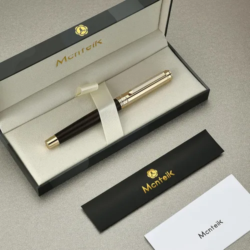Miniatura 2 de Bolígrafo de Lujo 316 para Diario, Bonita Madera Natural para Escribir, Detalles de Oro de 24 Quilates, Repuesto Schmidt, Bolígrafo de Punta Rodante