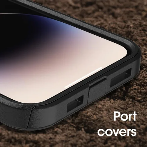 Miniatura 6 de OtterBox Funda para iPhone 14 Pro Max Commuter Series, negra, delgada y resistente, apta para bolsillo, con protección de puerto