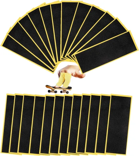 WINDIR 24 piezas de cinta de agarre de espuma + 1 pantalón de dedo para diapasones, 1.496 x 4.331 in, patinetas MiNi de madera negro profesional 24