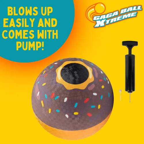 Miniatura 3 de SCS Direct Gaga Ball - Pelotas para patio de recreo (8.5 pulgadas) con bomba de aire, paquete de goma duradera para recreo, dodgeball, kickball