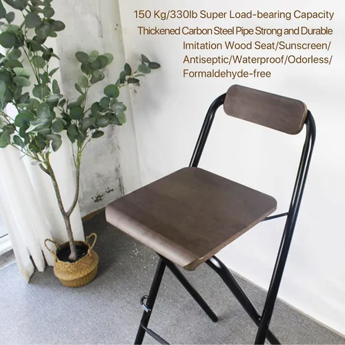 Miniatura 4 de Taburete de bar plegable moderno de acero para desayuno, asiento de plástico, sillas plegables para exteriores, silla de comedor impermeable