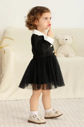 Miniatura 3 de YOUNGER TREE Disfraz de tutú negro para niñas pequeñas, de Halloween, para niñas, tallas 3M-7T