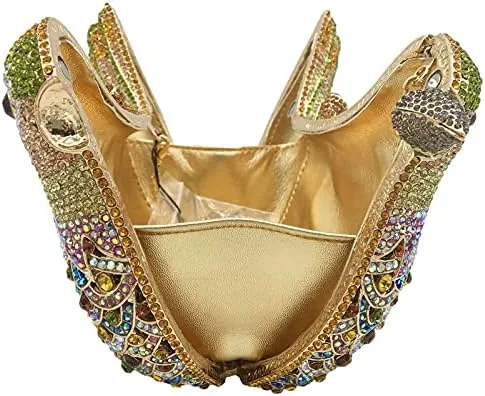 Miniatura 6 de Boutique De FGG Monederos de mano de cristal para mujer, elegante bolso de noche con diamantes de imitación, paloma de graduación, bolso de mano