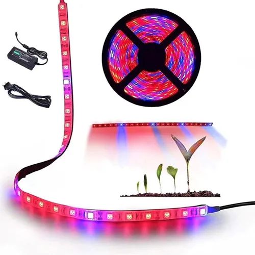 Luces de cultivo para inicio de semillas, tiras de luz LED de espectro completo de 16.4 pies, rojo y azul 5:1, lámpara de cultivo flexible