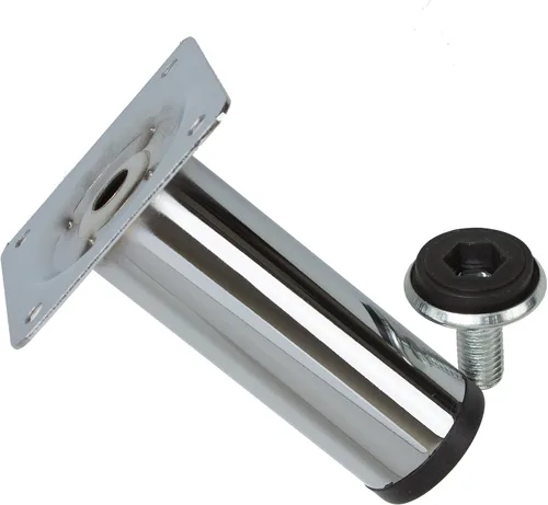 Miniatura 3 de GlideRite Hardware Patas de acero para muebles de 4 pulgadas con tornillo nivelador cromado pulido, paquete de (4)