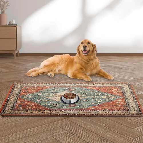Miniatura 8 de Tapete Grande para Alimentación de Mascotas, 39.3"x15.7" Tapete Absorbente de Secado Rápido para Perros para Tazones de Comida y Agua, Tapete