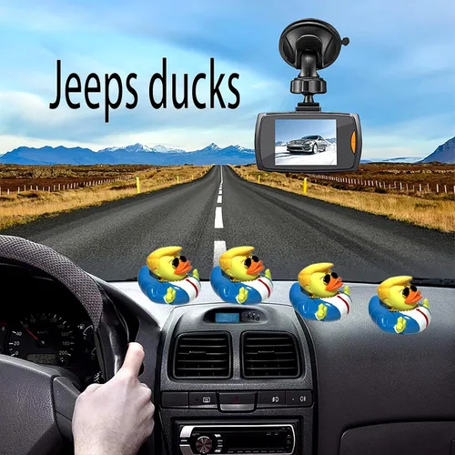 Miniatura 7 de Jeeps Duck Rubber Duckies Trump Collection Baby Bath Ducking Toy Car Accessories Decoración para niños Patos de resina de goma a granel Decoración