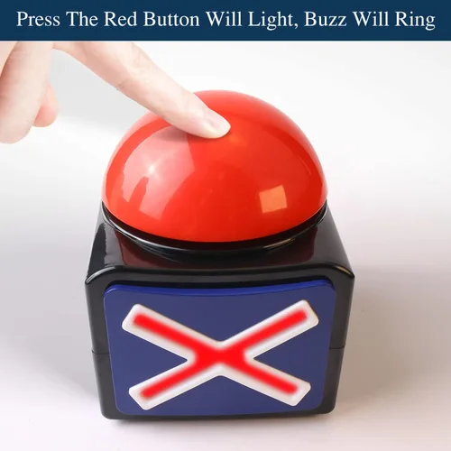 Miniatura 7 de BEAN LIEVE Zumbadores de juego con sonido, paquete de 2 botones zumbadores con luces, zumbadores de programas de juegos para la familia, botones