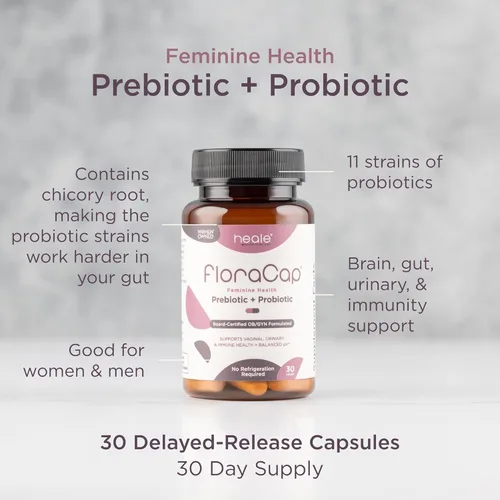 Miniatura 5 de FloraCap Probióticos vaginales para mujeres, 30 cápsulas orales, probióticos formulados por médicos para la salud femenina, el pH, el tracto