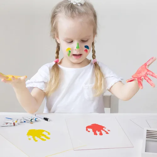 Miniatura 6 de Kit de huellas de manos familiares transparentes – Regalos para nuevos padres, regalos familiares – Marco de madera de recuerdo hecho a mano – 5