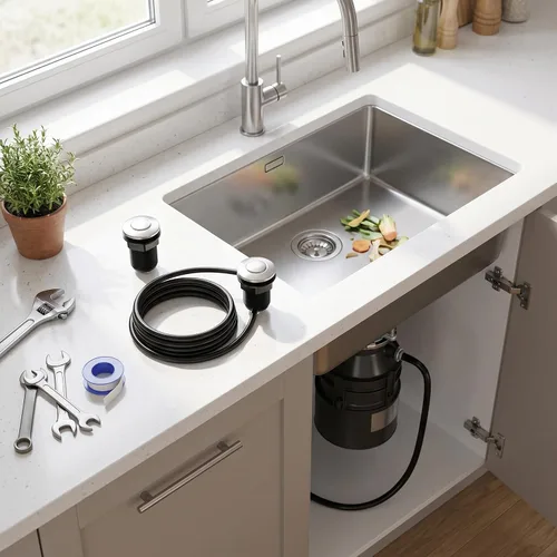 Miniatura 6 de Chatarra de basura de 1.260 in, kit de manguera neumática con botón automático de autobloqueo, fácil de instalar