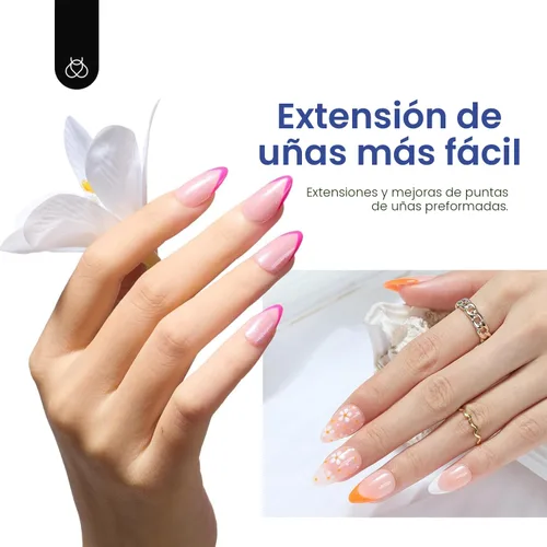 Miniatura 2 de Kit de uñas de gel Beetles Short Almond, set de 240 piezas de extensión de uñas fácil con puntas transparentes en forma de almendra, pegamento