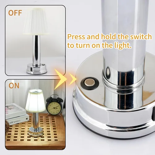 Miniatura 5 de SOL HOME AND GARDEN Lámpara de mesa LED con interruptor táctil USB estilo hongo de cristal, decoración de atmósfera, para dormitorio, sala de estar