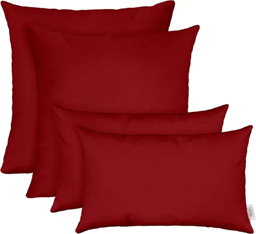 Miniatura 19 de RSH DECOR: Sunbrella Juego de 4 almohadas lumbares y cuadradas 20 x 12 pulgadas y 17 x 17 pulgadas Tela resistente al agua y a la decoloración