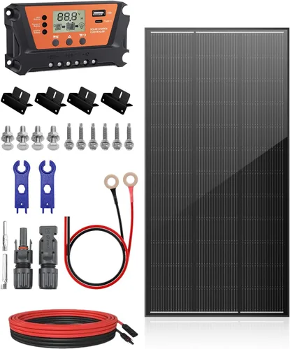 Miniatura 18 de Panel Solar de 18BB 100 Vatios, Panel Solar N-Type de 12V 100W, Módulos PV Monocristalinos de Alta Eficiencia del 25% para RV, Marino, Techo