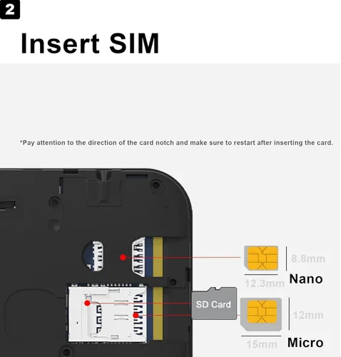Miniatura 3 de A2 - Teléfono desbloqueado barato abierto, pantalla de visualización de 6 pulgadas, 4G GSM desbloqueado solo para T-Mobile, Dual SIM, Quad Core