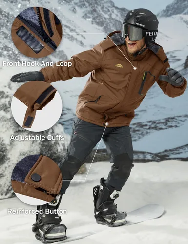 Miniatura 6 de MAGCOMSEN - Chaqueta de invierno para hombre, impermeable, abrigada, con forro polar y múltiples bolsillos