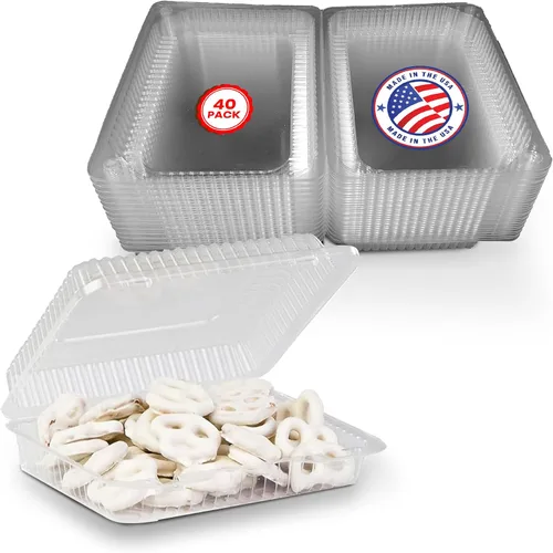 MT Products Recipientes transparentes para llevar OPS de 6.8 x 5.6 x 2.1 pulgadas, recipientes de plástico para postres con tapas, paquete de 40