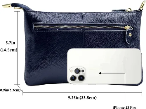 Miniatura 3 de Beurlike Cartera de cuero para mujer, bolso cruzado pequeño para teléfono