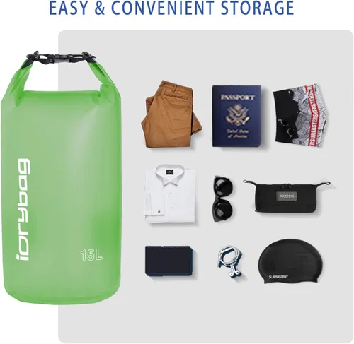 Miniatura 4 de IDRYBAG Bolsa seca transparente impermeable 2L/5L/10L/15L/20L, pequeña bolsa impermeable para kayak