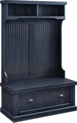 Miniatura 12 de Crosley Furniture - Hall Tree- Mueble para pasillo, Madera, Blanco gastado