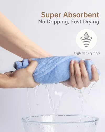 Miniatura 2 de YFONG Paquete de 3 toallas de microfibra para envolver el cabello para mujeres y niñas, toallas turbante súper absorbentes para secar el cabello