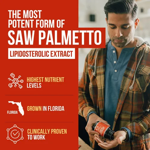 Miniatura 2 de Extracto de Saw Palmetto – Potencia 10X, Fuerza de Grado Farmacéutico – Más Aceite de Semilla de Calabaza – Apoya la Salud de la Próstata, Alivia