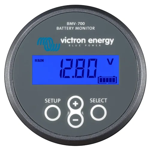 Victron Energy BMV-700 Monitor de Batería con Shunt y Pantalla - 6.5-95 VDC - Gris