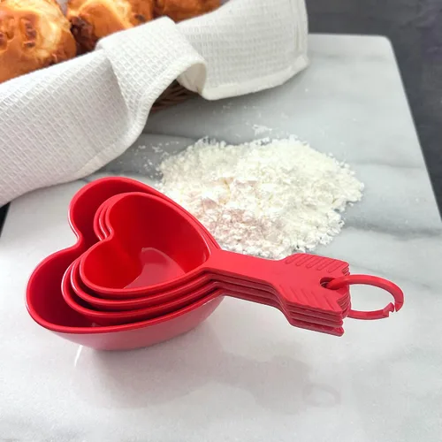 Miniatura 2 de Supreme Housewares Juego de tazas y cucharas medidoras de corazón para uso en interiores y exteriores, fiestas, bodas, cumpleaños, día de San