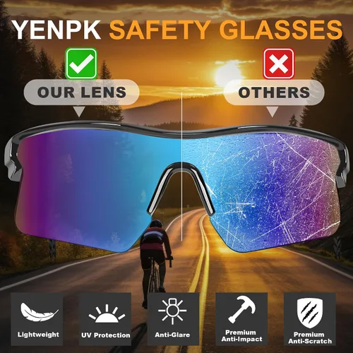 Miniatura 5 de Gafas de seguridad con protección UV para hombres, antiarañazos, conformes a ANSI z87+, gafas protectoras de goma antideslizante con patillas