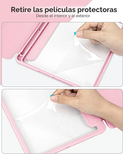 Miniatura 7 de VIKESI - Funda para iPad de 9ª / 8ª / 7ª generación de 10.2 pulgadas (lanzada en 2021/2020/2019), parte trasera transparente, cubierta de marco