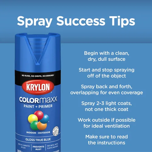 Miniatura 8 de Krylon - Pintura y primer en aerosol COLORmaxx K05505007, para uso en interiores y exteriores, 12 onzas, paquete de 2, negro brillante