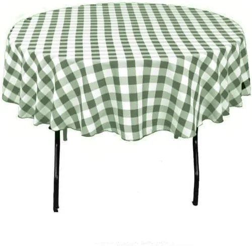 Miniatura 9 de KS Linens - Mantel redondo a cuadros de 30 pulgadas, varios colores disponibles (Apple G y blanco)