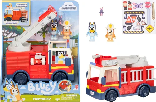Miniatura 8 de Conjunto de juguete de camión volquete Bluey, juguete de camión volquete resistente con 2 figuras articuladas y 3 enormes rocas, juguetes