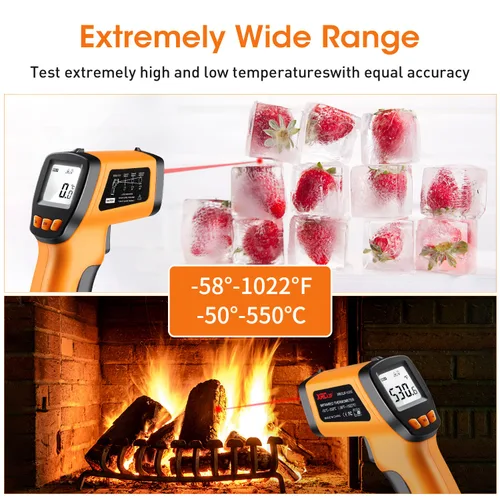 Miniatura 2 de Termómetro infrarrojo para pistola de temperatura, termómetro digital láser infrarrojo sin contacto, pistola de temperatura, termómetro IR