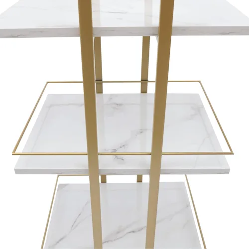 Miniatura 7 de Carrito rodante de 3 niveles con rueda, carrito organizador de baño, carrito dorado para servir, carrito multifunción para cocina, sala de estar