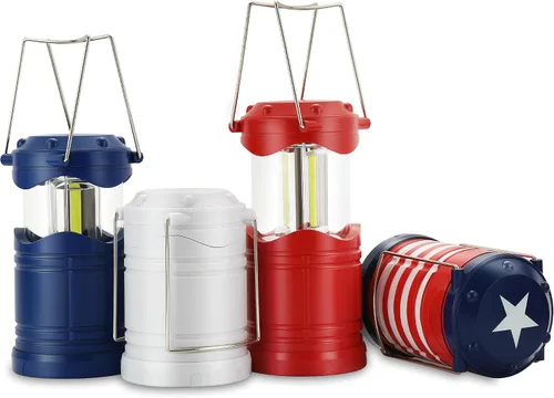 Miniatura 13 de Lichamp Linterna LED para campamento, paquete de 4 linternas alimentadas por batería para cortes de energía, luz colgante plegable portátil esencial